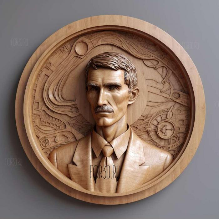 nikola tesla 3 stl model for CNC